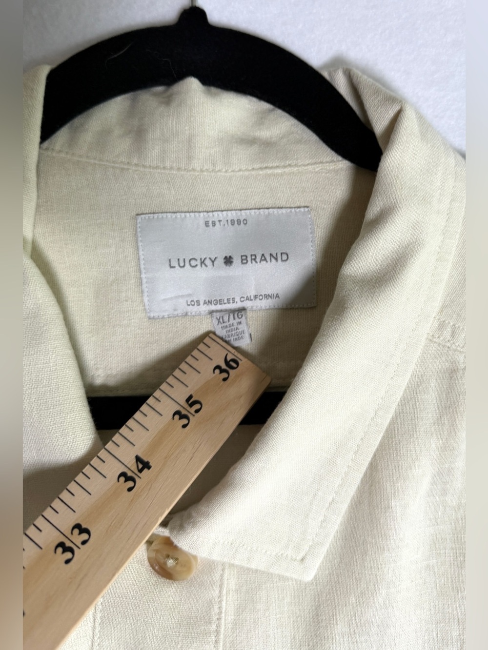Lucky Brand Linen Relaxed Tailored Jacket Cream Size XL - Picture 5 of 8